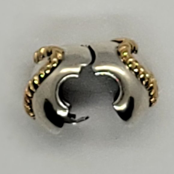 Pandora 14K Gold & Sterling Silver Braided Heart Clip - Picture 4 of 4